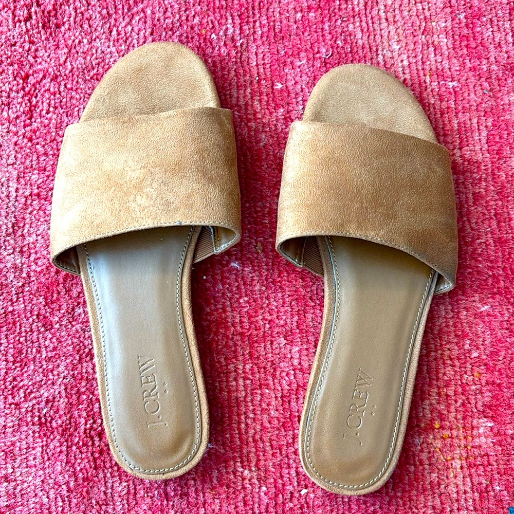 J.CREW | MICROSUEDE SINGLE STRAP SLIDE SANDALS (STYLE#BG566)